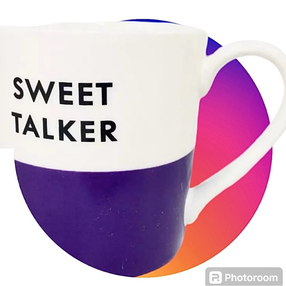 Kate Spade x Lenox Sweet Talker Mug NWOT purple white black - Picture 7 of 7